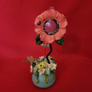 Musical Box Picture Frame Ceramic Flowers Watering Can Ladybug Rotating